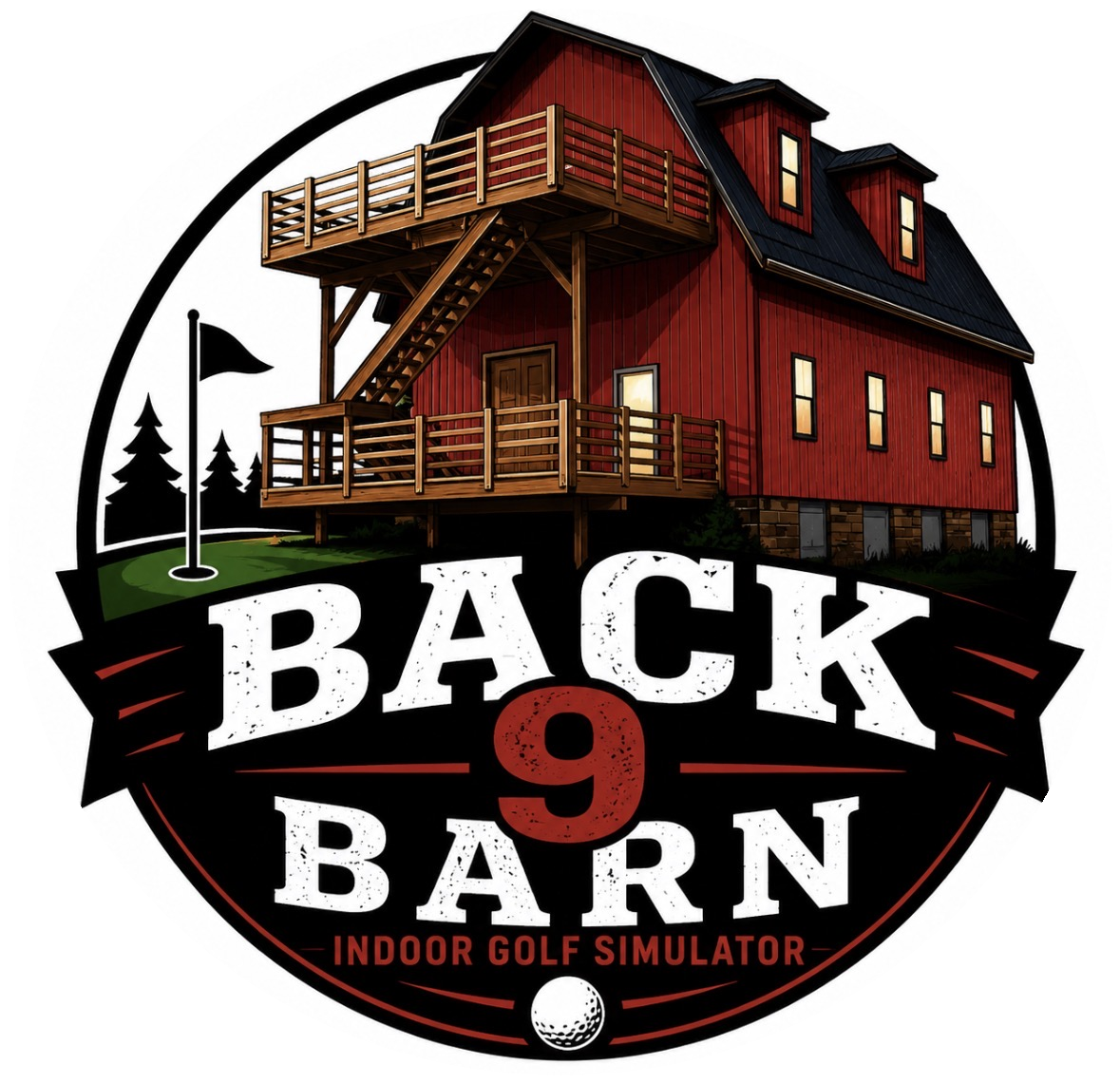 Back 9 Barn indoor golf simulator